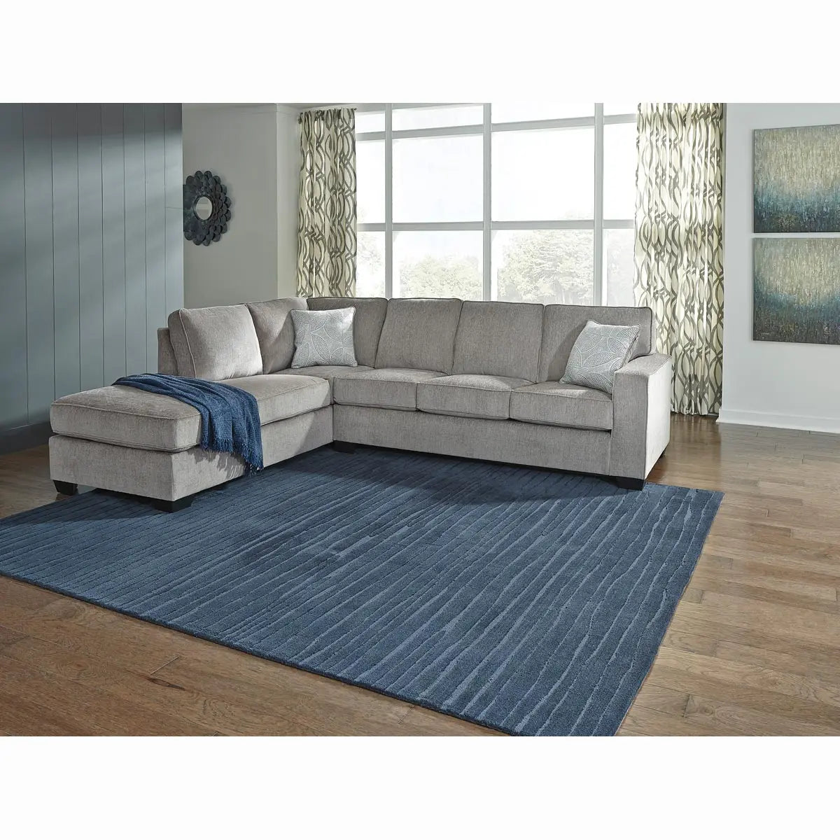 Ashley Altari 2 Piece RFH Chaise Sectional in Alloy | Mai Furniture