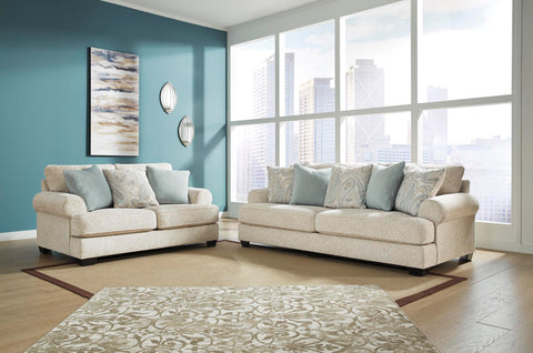 Monaghan Sofa and Loveseat Set in Sandstone