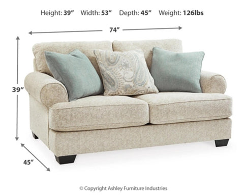 Monaghan Sofa and Loveseat Set in Sandstone