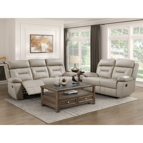 Laconia Leather Sofa and Loveseat Set in Latte 9629LTE