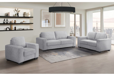 Renoux Loveseat Light Grey Chenille