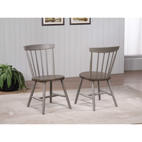 ARS-16253-Dining Chair,Set OF 2 in Oak/Grey