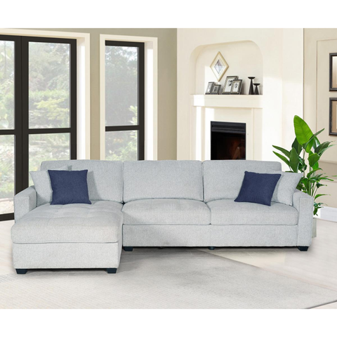 Amaya Sectional Sand Linen Fabric