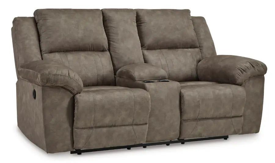 Ashley Reclining LoveSeat with console Brown | Mai Furniture