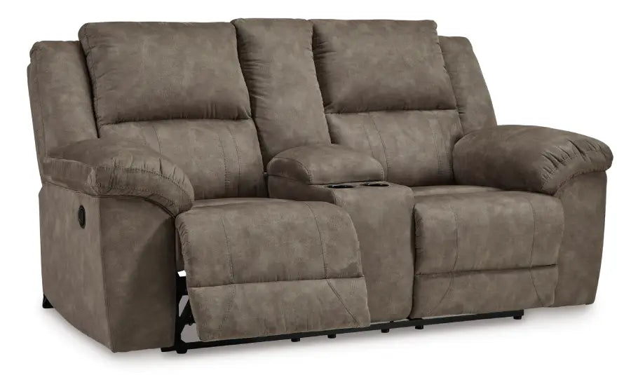 Ashley Reclining LoveSeat with console Brown | Mai Furniture