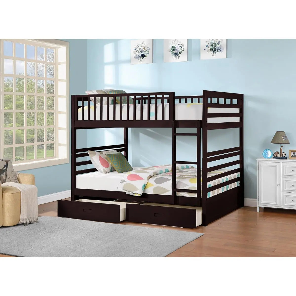 Double Over Double Bunk Bed B115E International Furniture