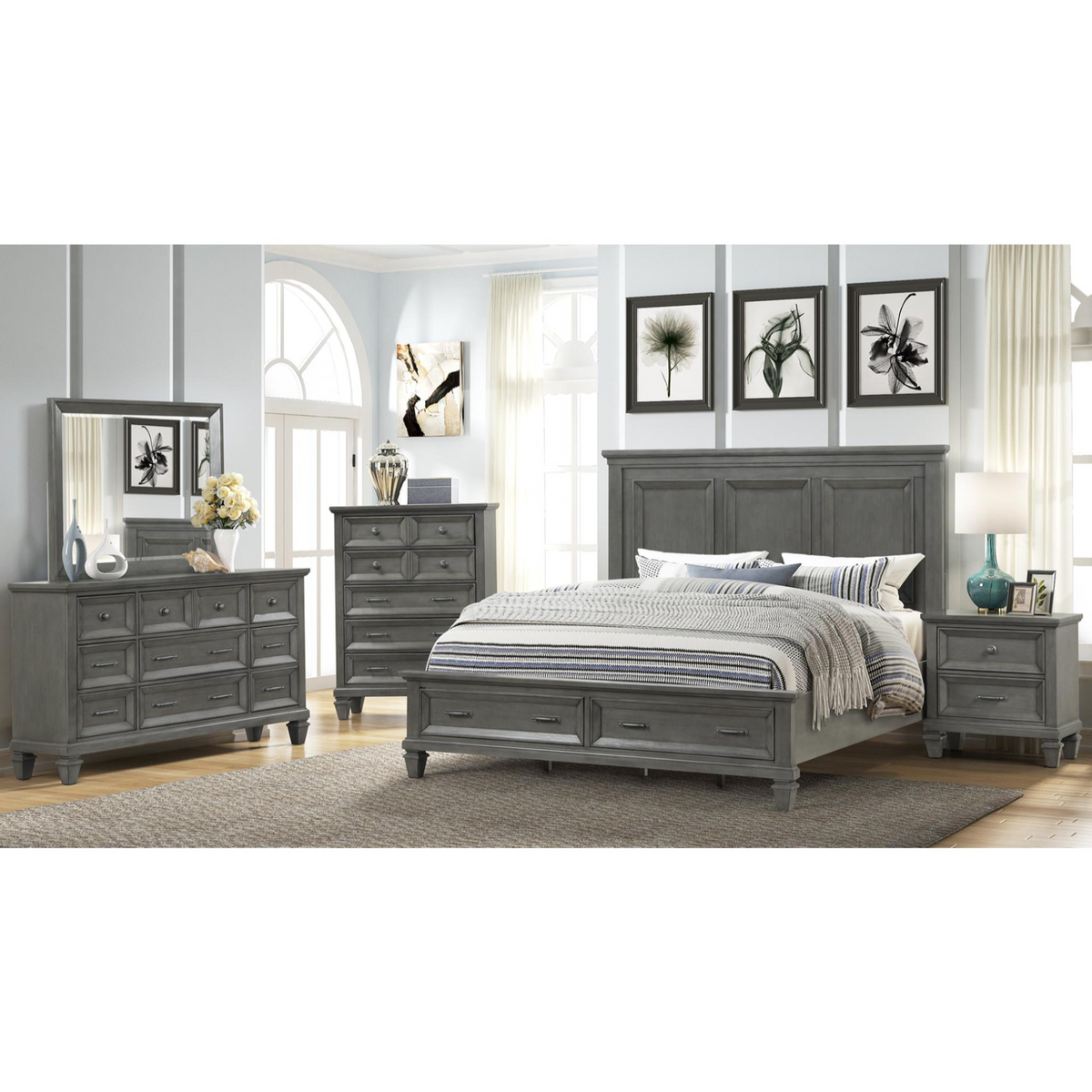 Hamilton Bedroom Set in Grey.