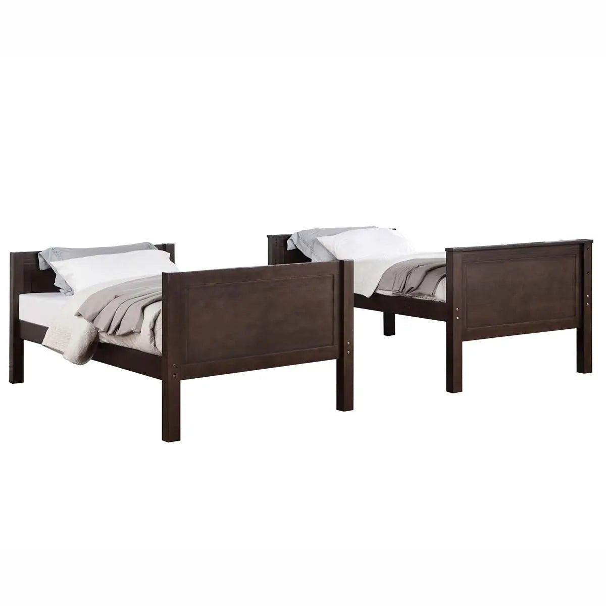 Shaw Twin-Full Bunk Bed in Dark Brown Mazin
