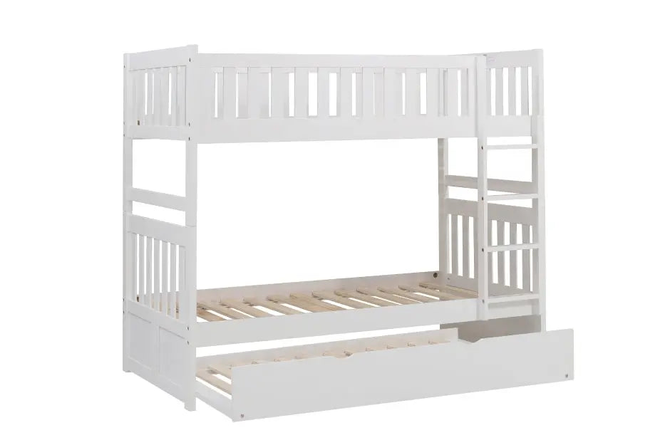 Galen Twin Over Twin Bunkbed in White B2053FFW Mazin