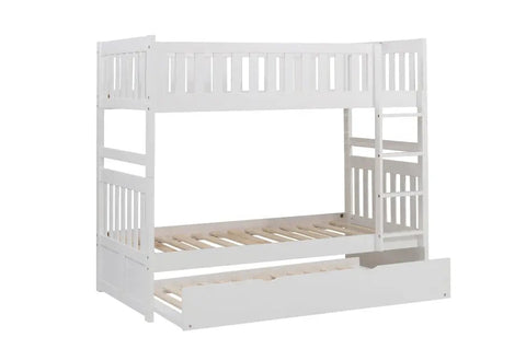 Galen Twin Over Twin Bunkbed in White B2053FFW Mazin