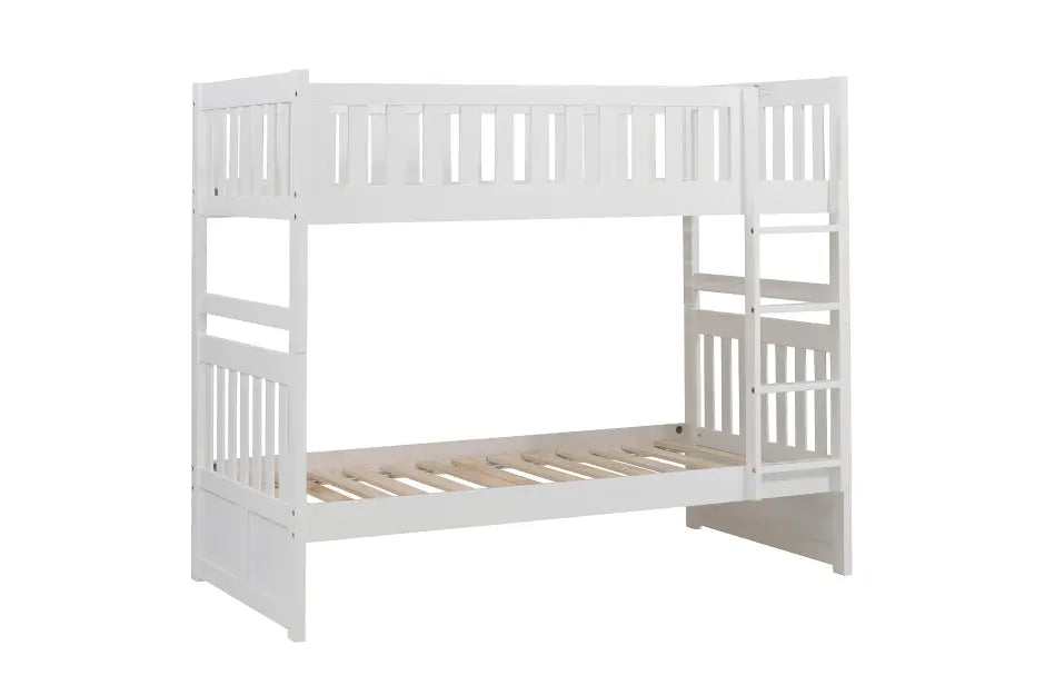 Galen Twin Over Twin Bunkbed in White B2053FFW Mazin