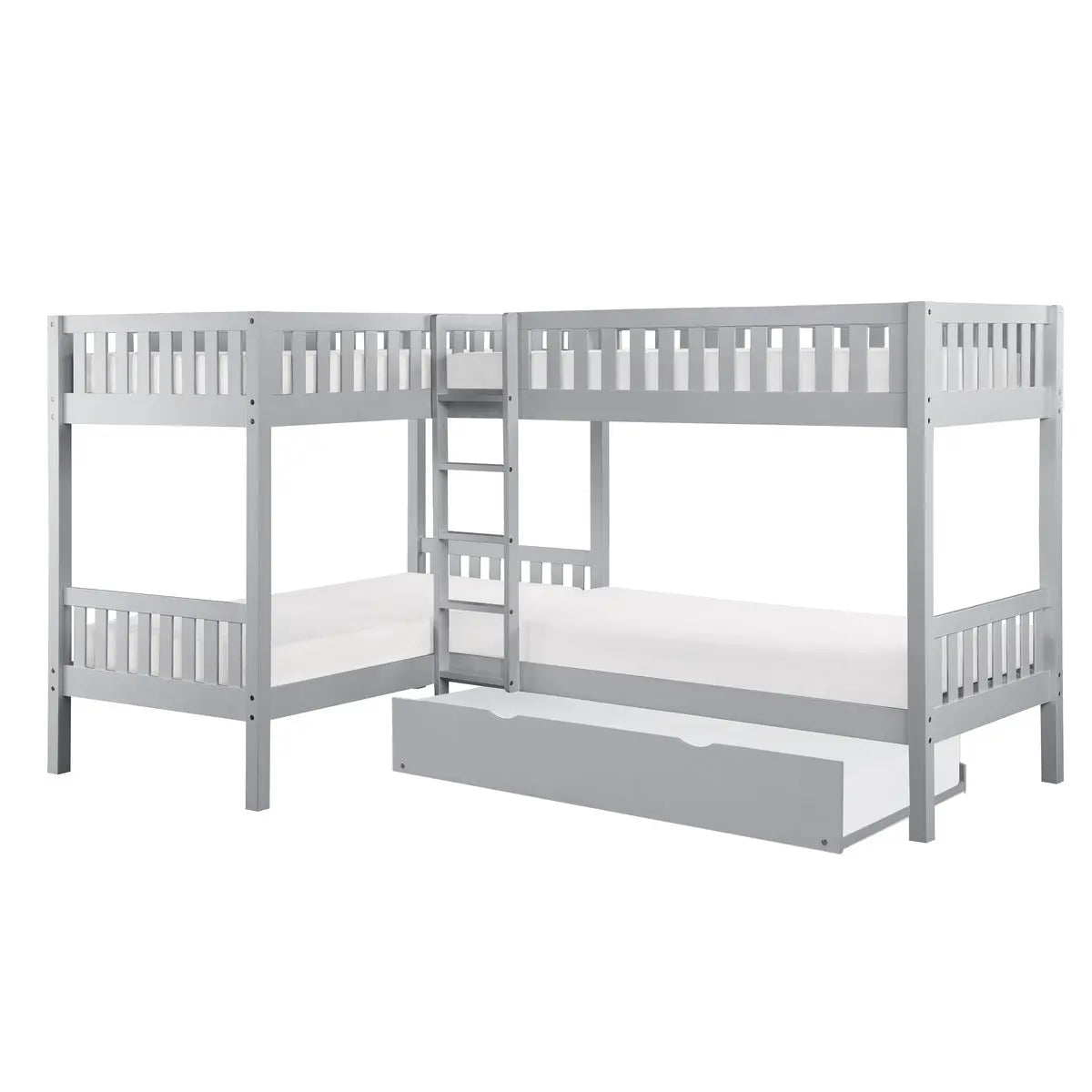 Orion Corner Bunk Bed in Grey Mazin
