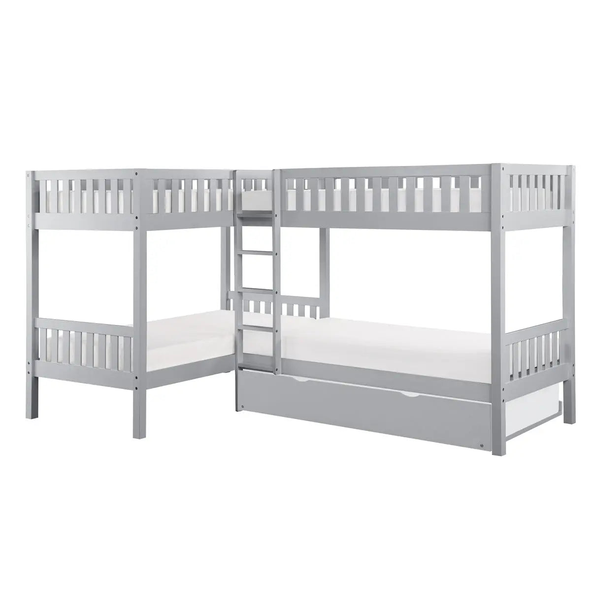 Orion Corner Bunk Bed in Grey Mazin
