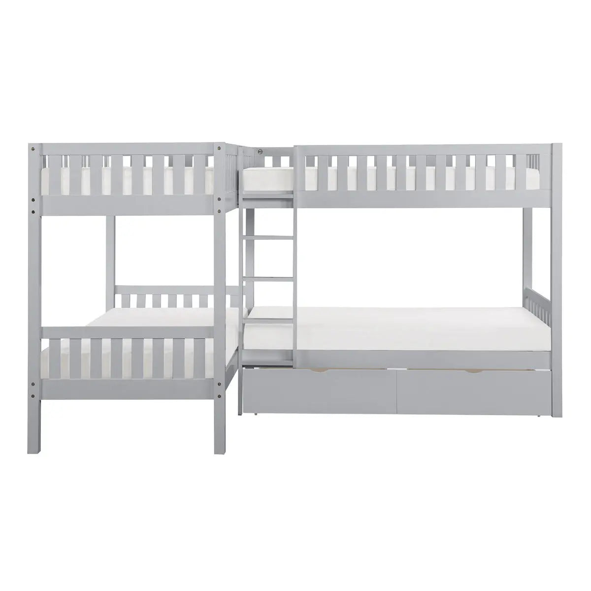 Orion Corner Bunk Bed in Grey Mazin
