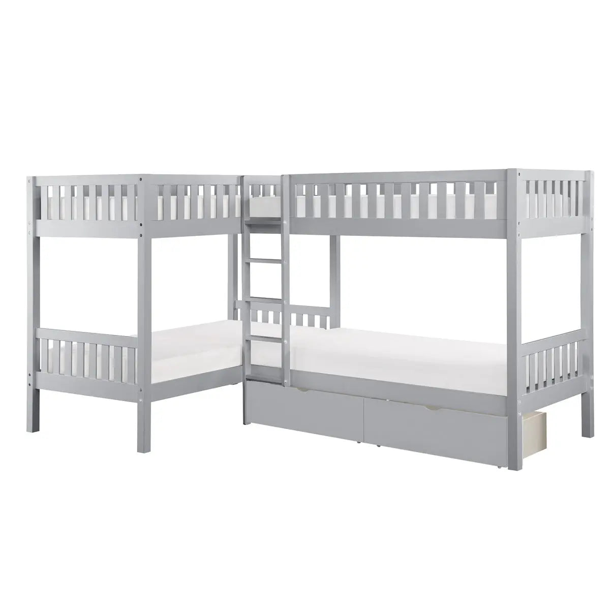 Orion Corner Bunk Bed in Grey Mazin