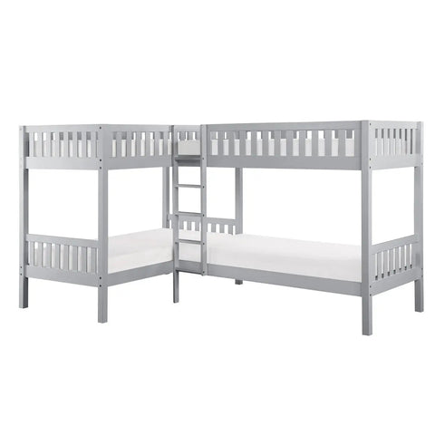 Orion Corner Bunk Bed in Grey Mazin
