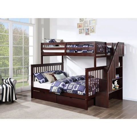 Staircase Twin Over Double Bunkbed B1850 International Furniture