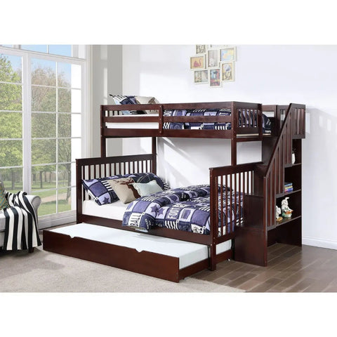 Staircase Twin Over Double Bunkbed B1850 International Furniture