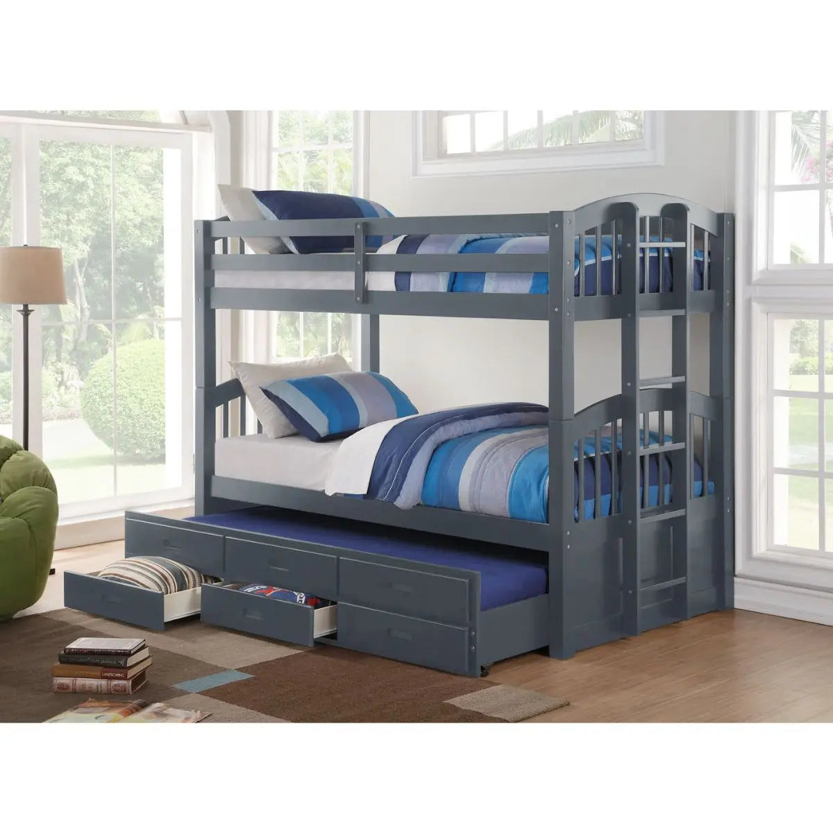 Triple Bunk Bed with Trundle B1841 International Furniture