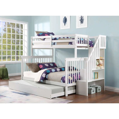 Staircase Twin Over Double Bunkbed B1852 International Furniture