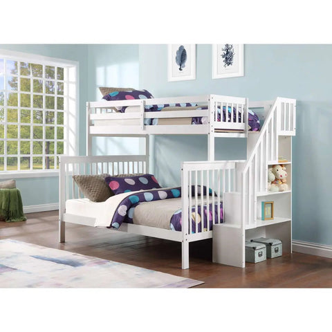 Staircase Twin Over Double Bunkbed B1852 International Furniture