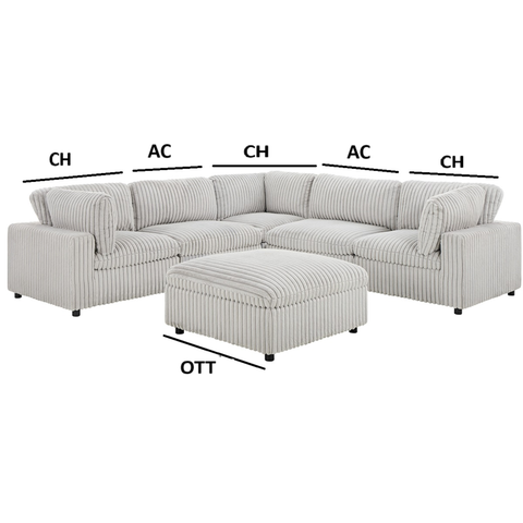 Colton Modular Sectional – Mink Fabric