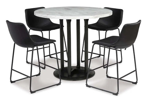  Centiar Counter Height 5Pc Dining Set in Black | Signature Design by Ashley