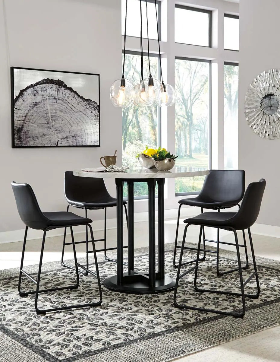  Centiar Counter Height 5Pc Dining Set in Black | Signature Design by Ashley