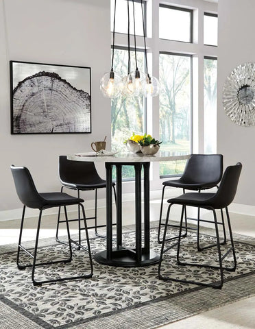  Centiar Counter Height 5Pc Dining Set in Black | Signature Design by Ashley
