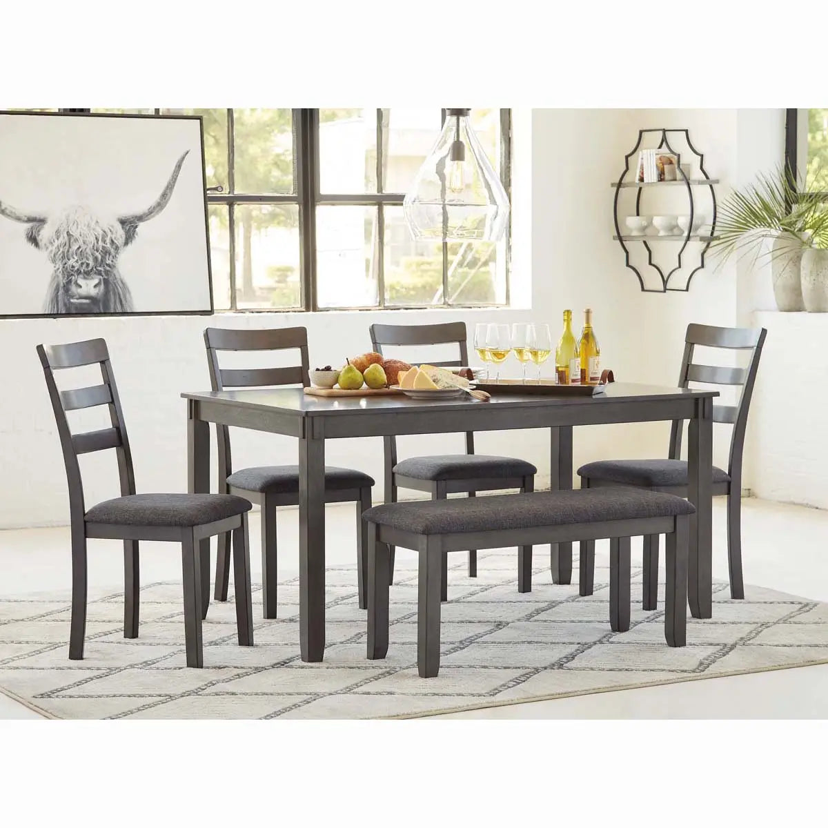  Bridson 6Pc Dining Set in Grey | Signature Design by Ashley