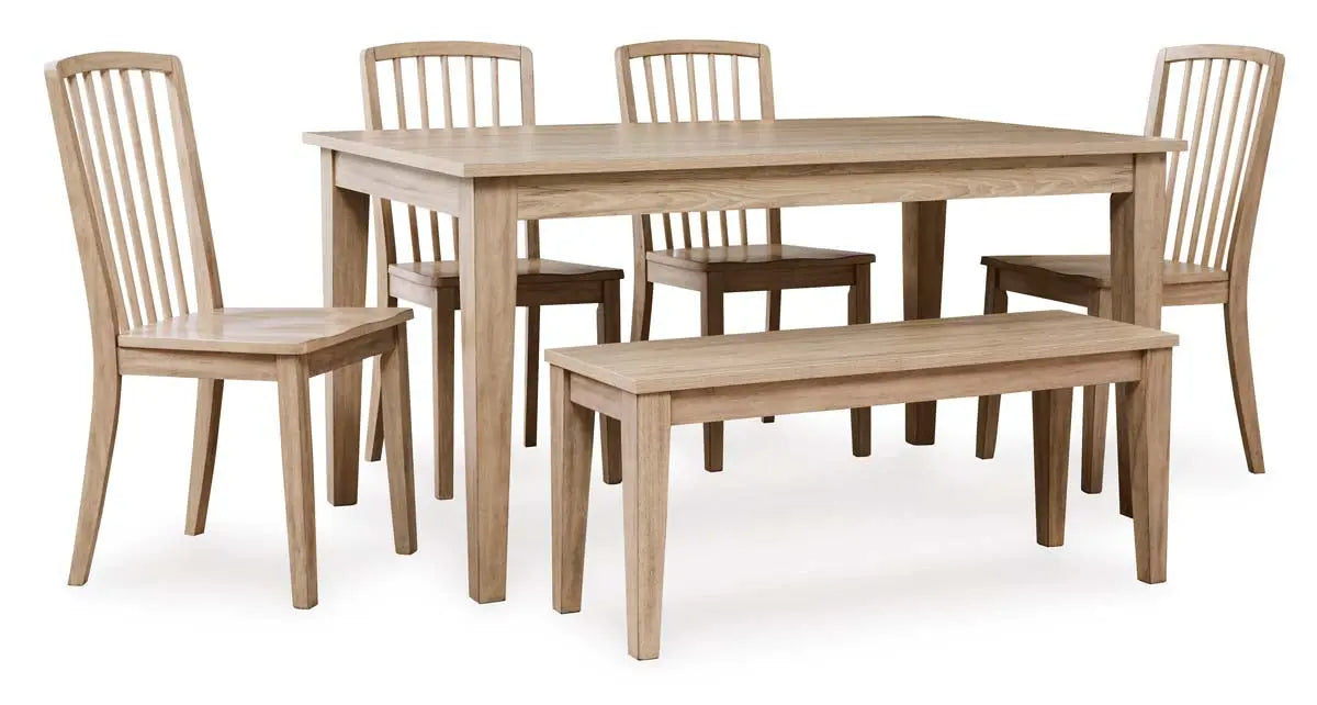  Gleanville 6Pc Dining Set in Light Brown | Signature Design by Ashley
