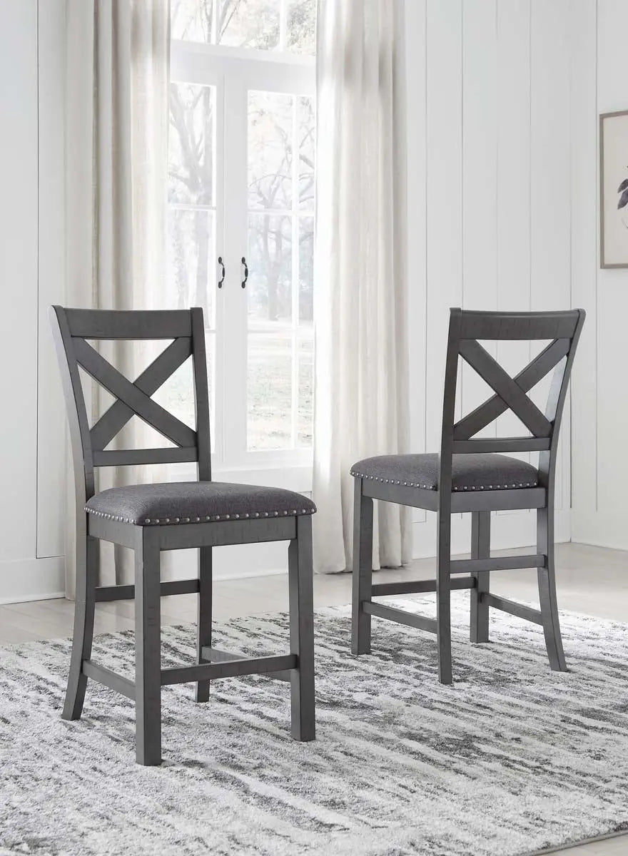  Myshanna Counter Height 6Pc Dining Set in Grey | Signature Design by Ashley