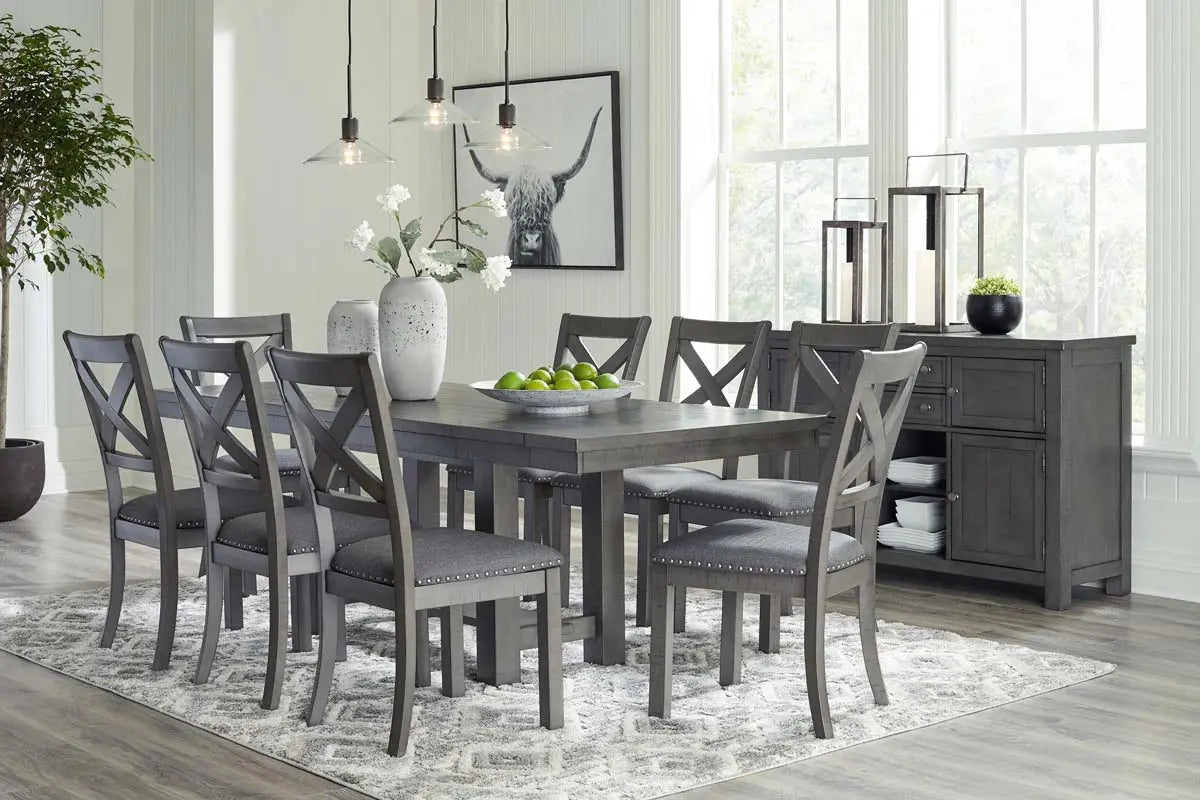  Myshanna 9Pc Dining Set in Grey | Signature Design by Ashley