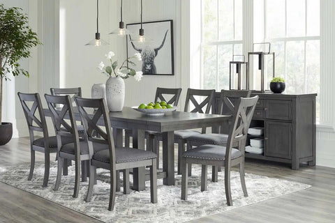  Myshanna 9Pc Dining Set in Grey | Signature Design by Ashley