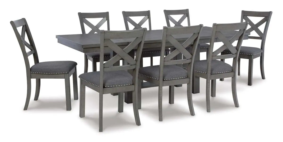  Myshanna 9Pc Dining Set in Grey | Signature Design by Ashley