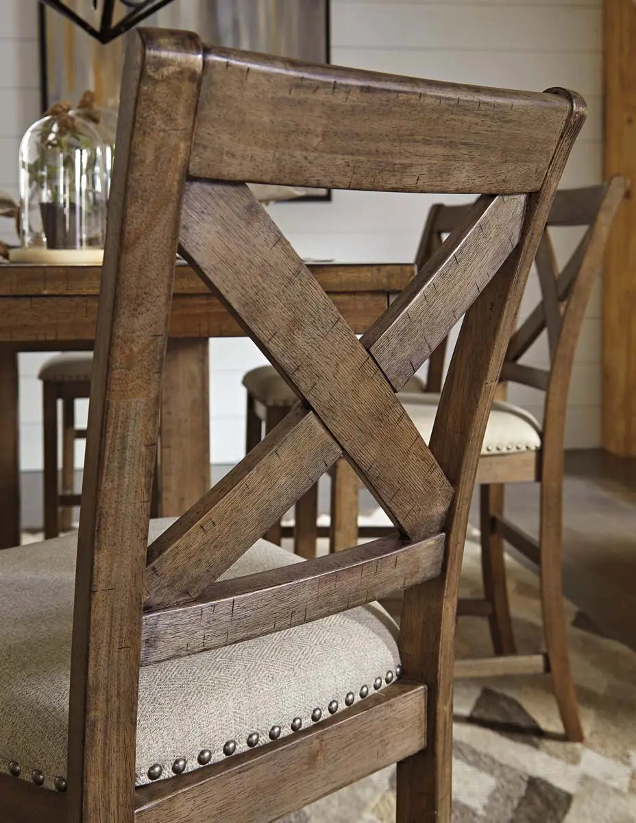  Moriville 6Pc Counter height Dining Set in Grayish Brown | Signature Design by Ashley