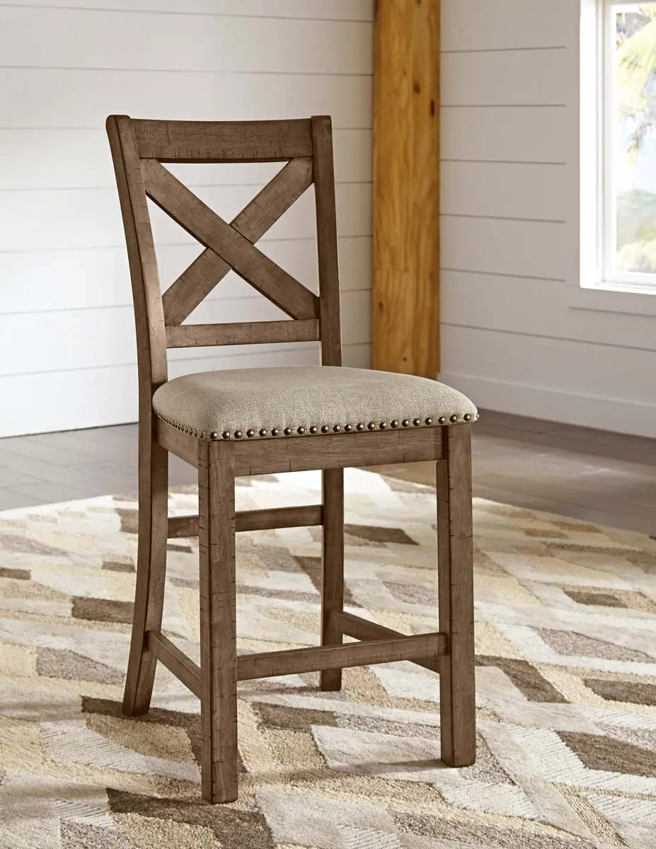  Moriville 6Pc Counter height Dining Set in Grayish Brown | Signature Design by Ashley