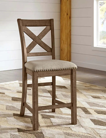  Moriville 6Pc Counter height Dining Set in Grayish Brown | Signature Design by Ashley