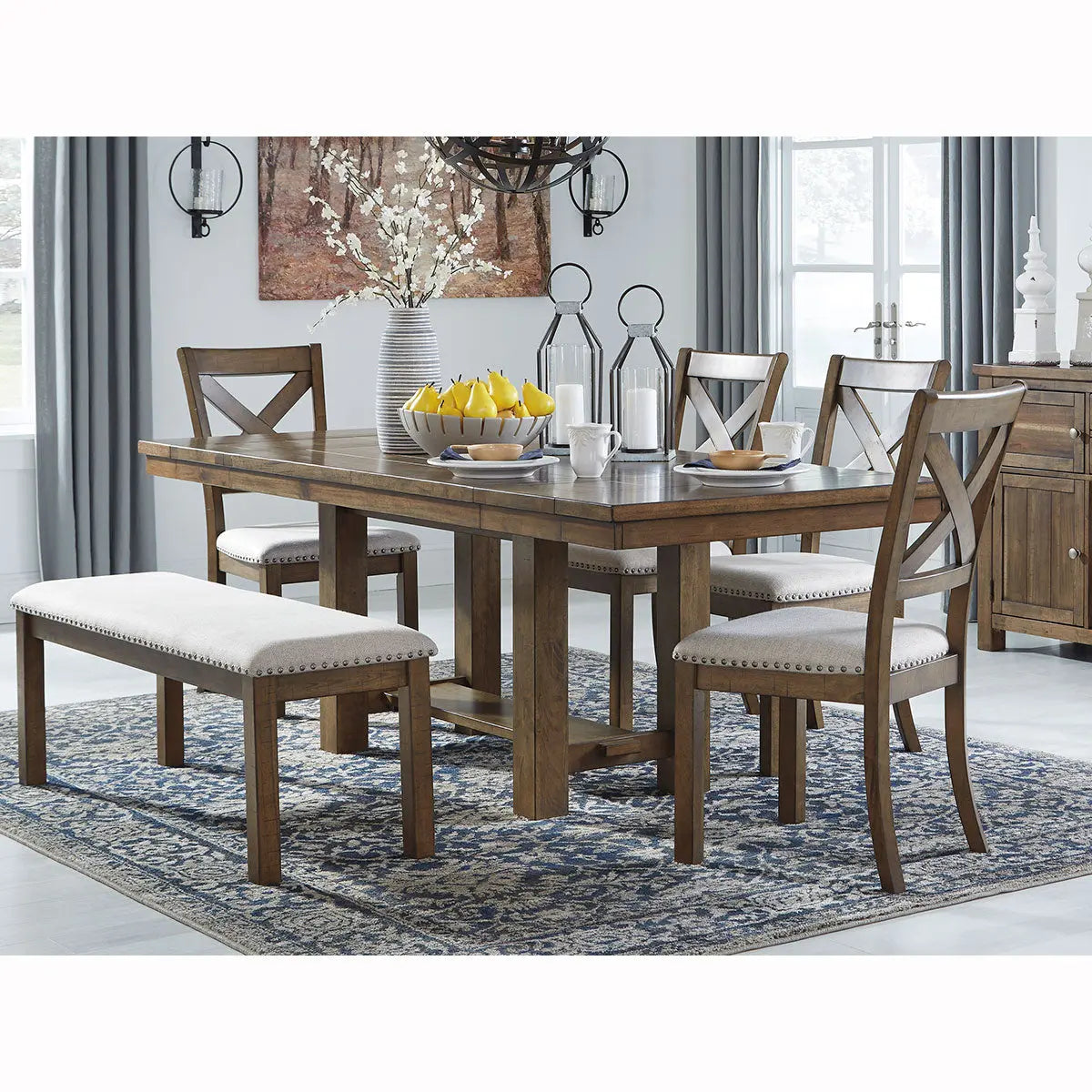  Moriville 6Pc Dining Set in Grayish Brown | Signature Design by Ashley