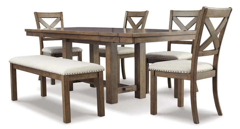  Moriville 6Pc Dining Set in Grayish Brown | Signature Design by Ashley