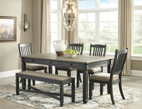  Tyler Creek 6Pc Dining Set in Two-Tone Black & Grey | Signature Design by Ashley