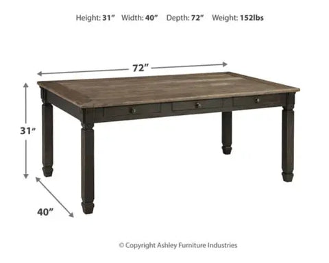  Tyler Creek 6Pc Dining Set in Two-Tone Black & Grey | Signature Design by Ashley