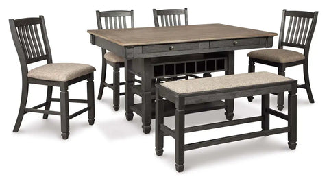  Tyler Creek Counter Height 6Pc Dining Set in Black & Grey | Signature Design by Ashley
