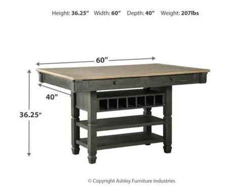  Tyler Creek Counter Height 6Pc Dining Set in Black & Grey | Signature Design by Ashley