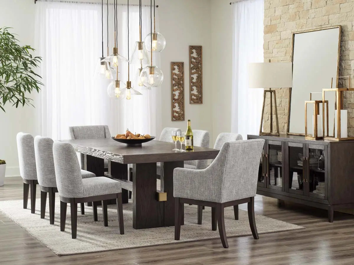  Burkhaus 9Pc Dining Set in Dark Brown | Signature Design by Ashley