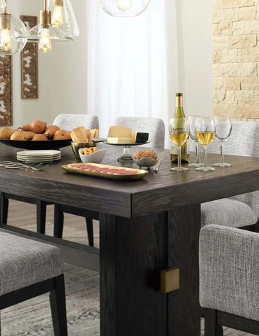  Burkhaus 9Pc Dining Set in Dark Brown | Signature Design by Ashley