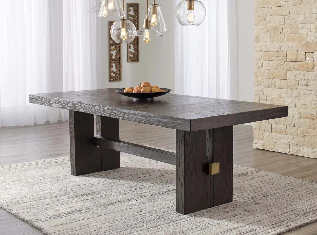  Burkhaus 9Pc Dining Set in Dark Brown | Signature Design by Ashley