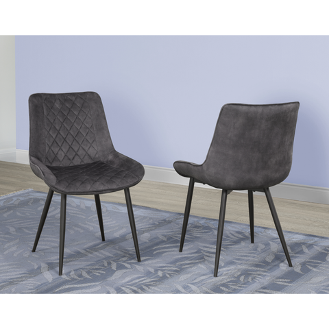 DRC-2002- Dining Chair, Set Of 2 ,in Dark Grey