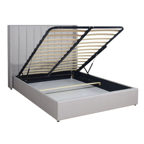 Lift Up Storage Fabric King Size Bed