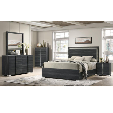 Freya 6 PC Bedroom Set in Grey